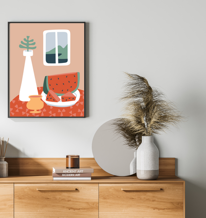 40x50cm Paint by Numbers Kit:  Coffee Table Serenity: Minimalist Still Life