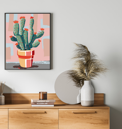 40x50cm Paint by Numbers Kit: Cactus pot paint by numbers kit in Matisse style