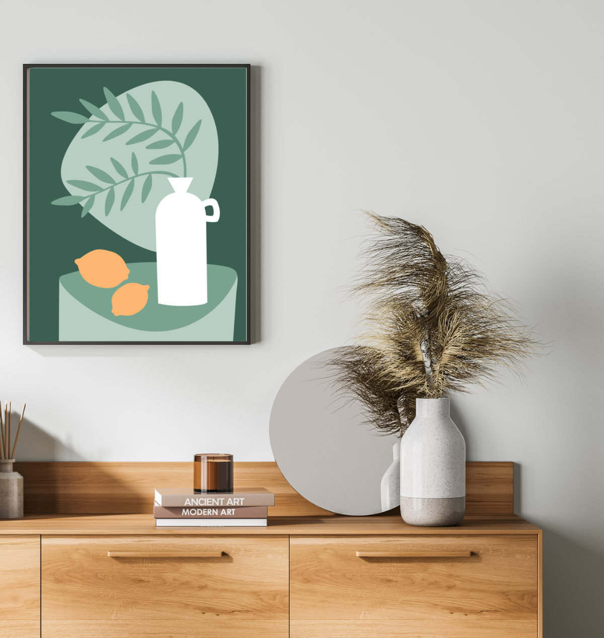 40x50cm Paint by Numbers Kit: Tabletop Serenity: Minimalist White Vase with Plant