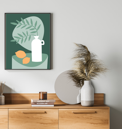 40x50cm Paint by Numbers Kit: Tabletop Serenity: Minimalist White Vase with Plant