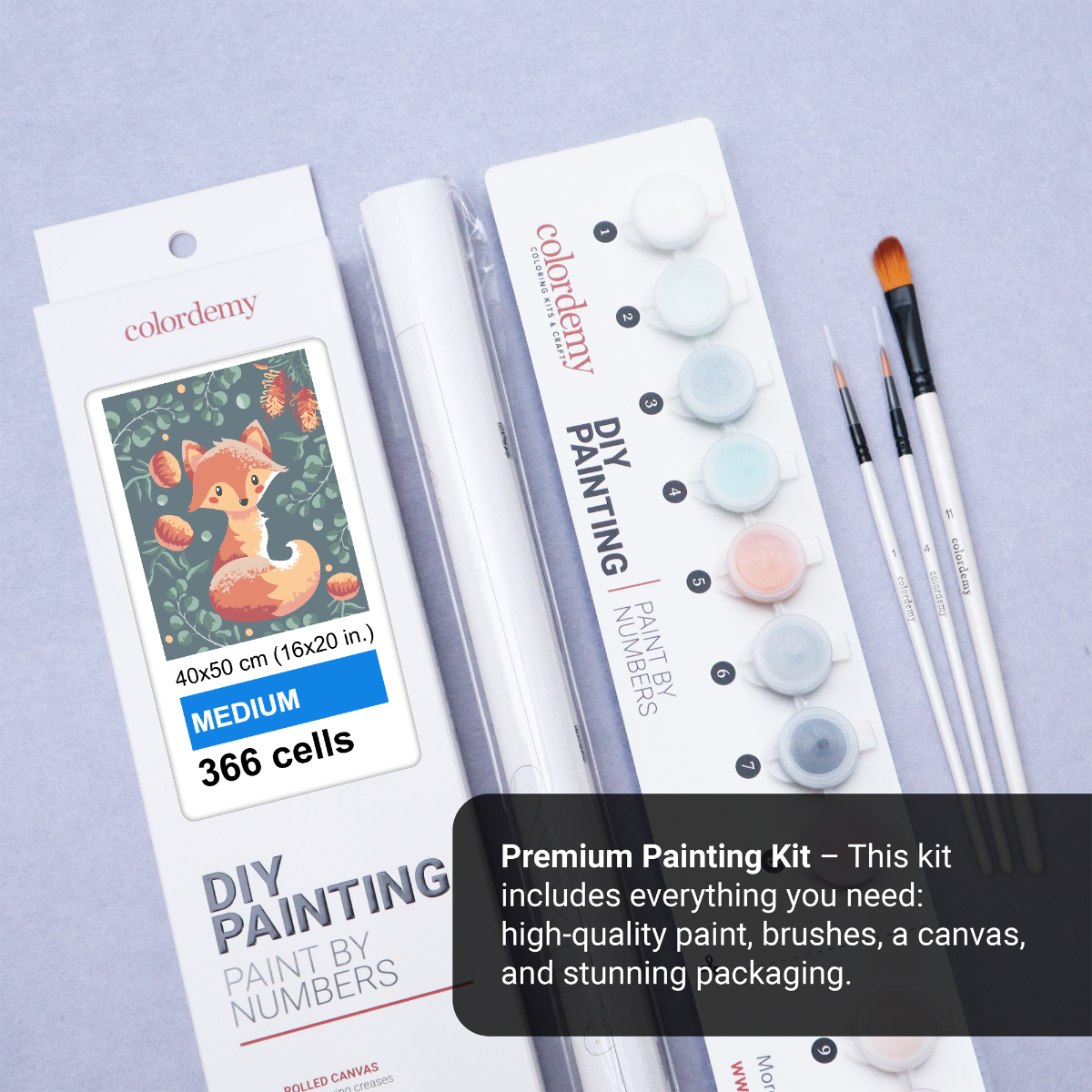 40x50cm Paint by Numbers Kit: Fox's Haven: Cute Fox with Leafy Background