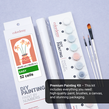 40x50cm Paint by Numbers Kit - Rolled Canvases, 16 Colours (Funkies - Vase)