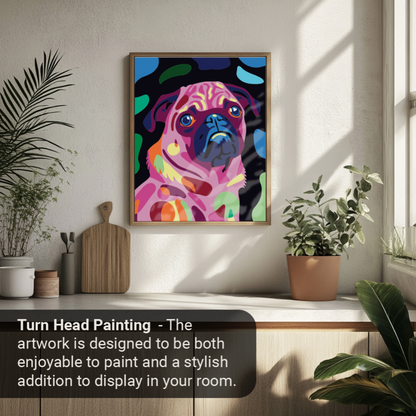 Happy Tail - Pug: 40x50cm Paint by Numbers Kit