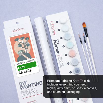 40x50cm Paint by Numbers Kit - Rolled Canvases, 16 Colours (Funkies - House on The Hill)