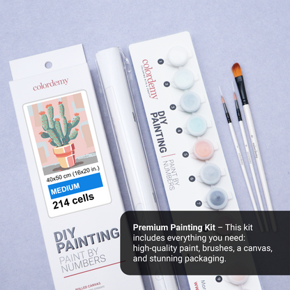 40x50cm Paint by Numbers Kit: Cactus pot paint by numbers kit in Matisse style