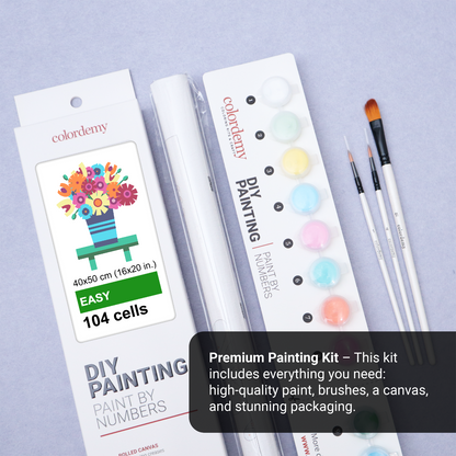 40x50cm Paint by Numbers kit: Blossom Burst: Colourful Flower Vase