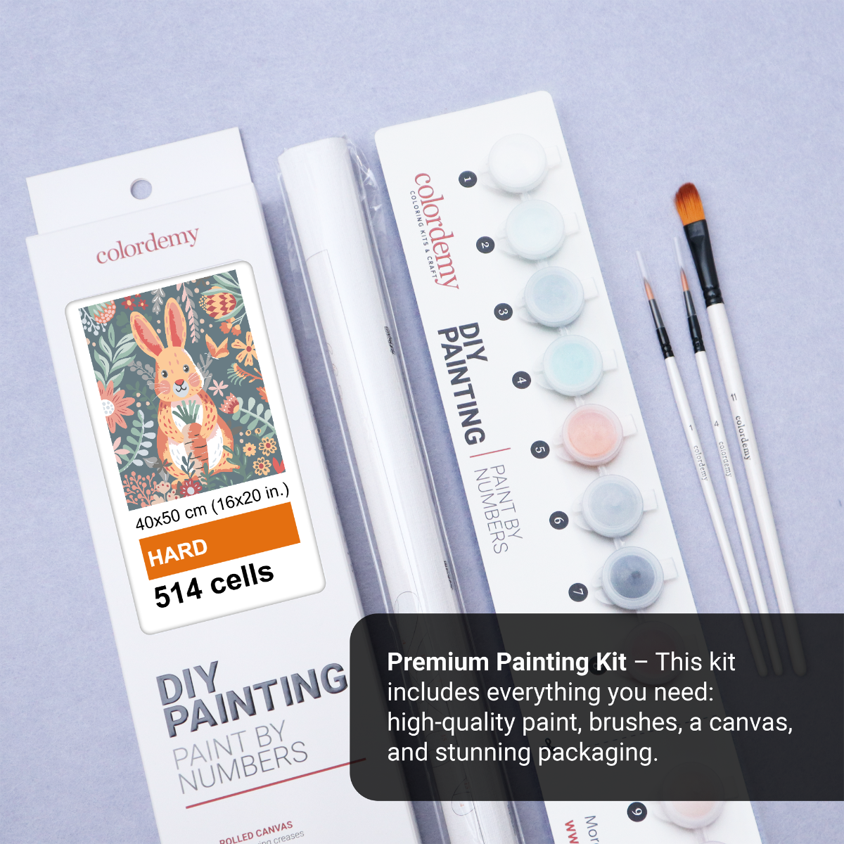 40x50cm DIY Paint by Numbers Kit: Easter Delight - Rabbit and Carrot Wonderland