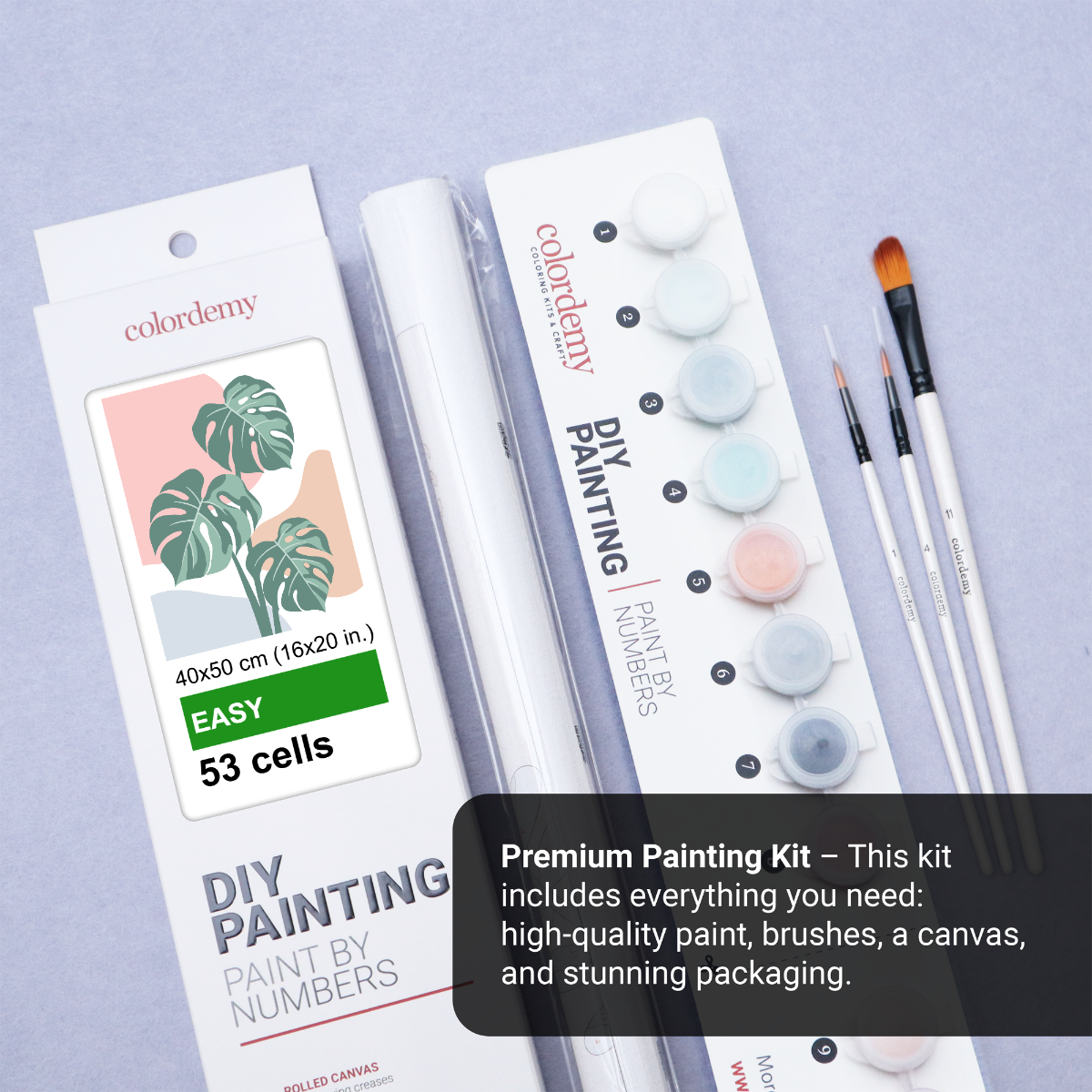 40x50cm Paint by Numbers Leaf Kit: Create Serenity - Minimalist Monnie