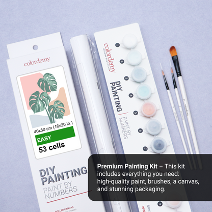 40x50cm Paint by Numbers Leaf Kit: Create Serenity - Minimalist Monnie