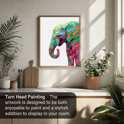 40x50cm Paint by Numbers kit: Vibrant Majesty: Colourful Elephant