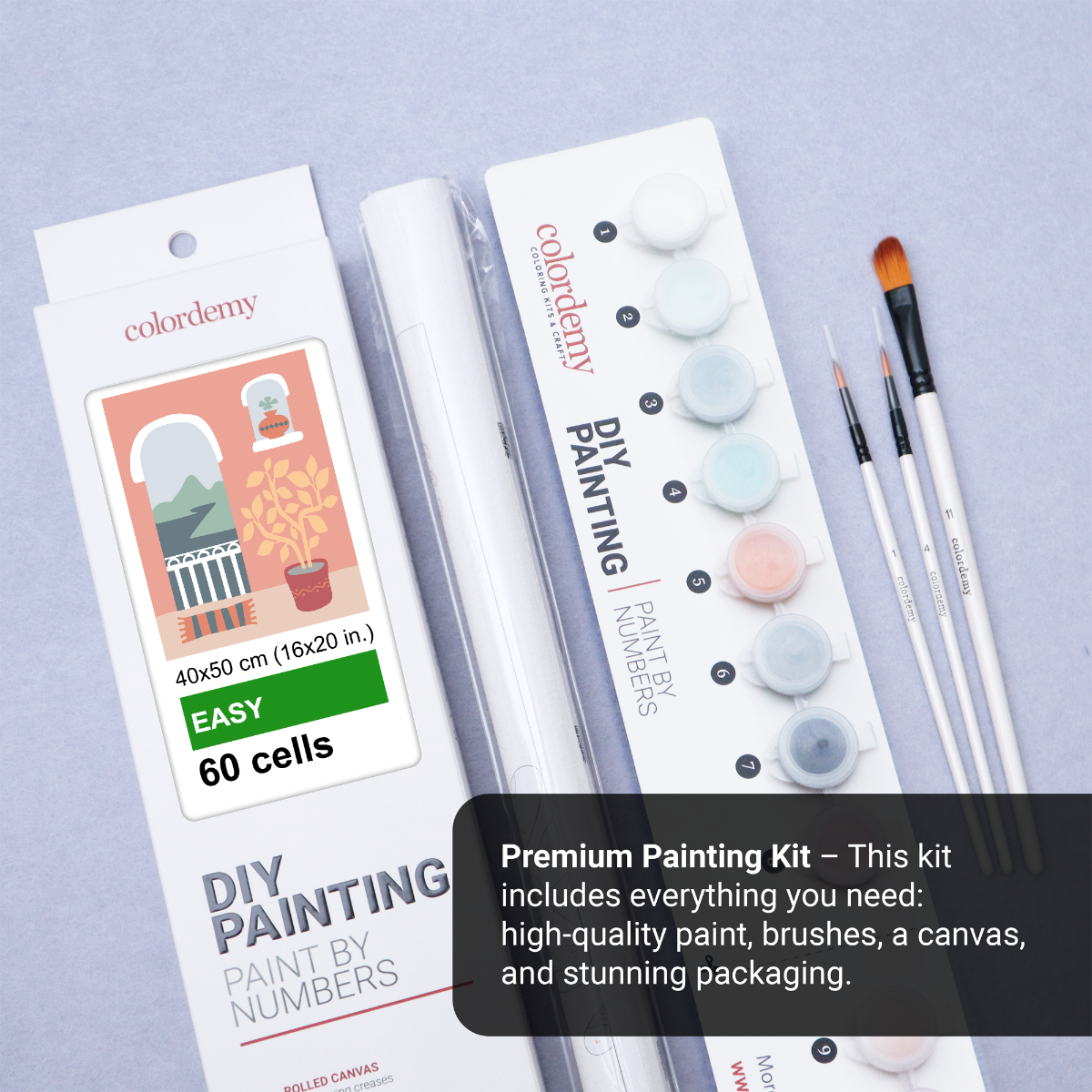 40x50cm Paint by Numbers Kit: Balcony Retreat: Minimalist Mountain View