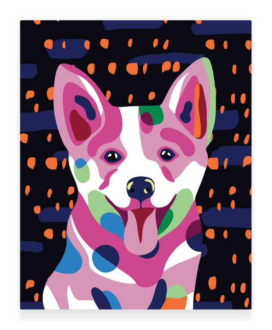 Happy Tail - Corgi: 40x50cm Paint by Numbers Kit