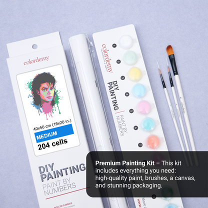 40x50cm Paint by Numbers Kit:  Musical Legacy: Michael Jackson Abstract Splash Art