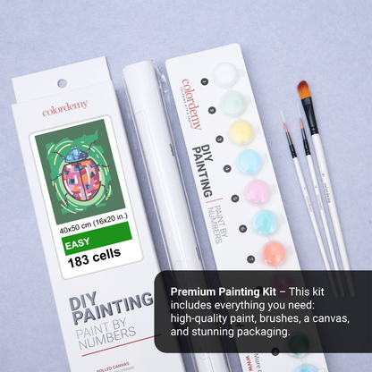 40x50cm Paint by Numbers Kit: Colourful Ladybug - Artistry with a Pop of Colour
