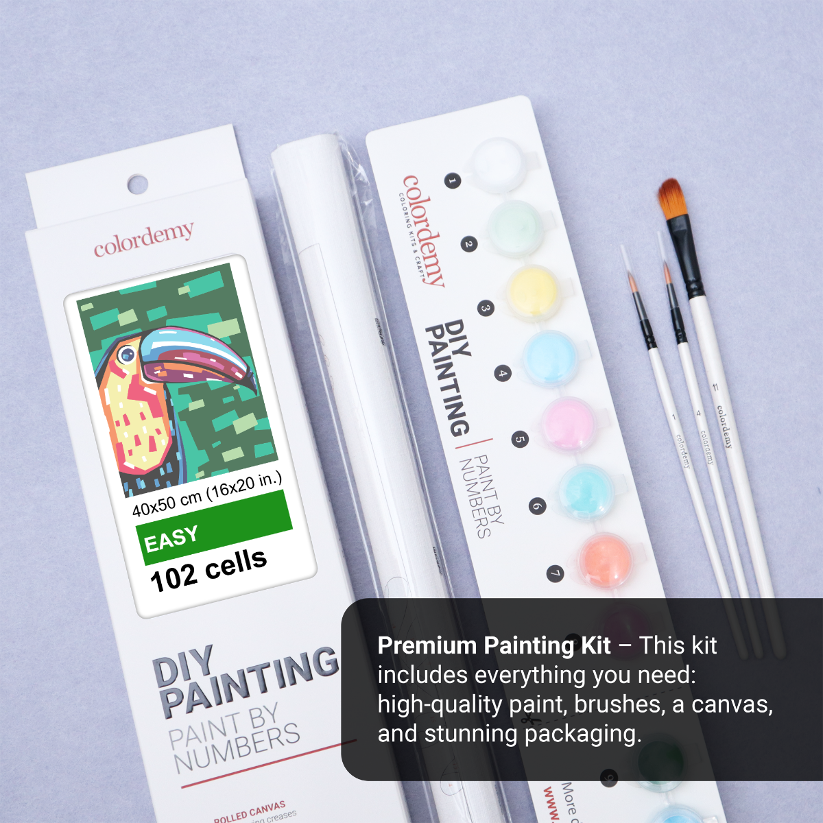 40x50cm Paint by Numbers Kit:  Tropical Radiance: Vibrant Toucan