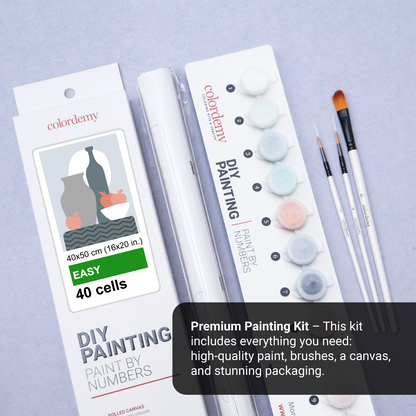 40x50cm Paint by Numbers Kit:  Chic Simplicity: Minimalist Dark Patterned Table