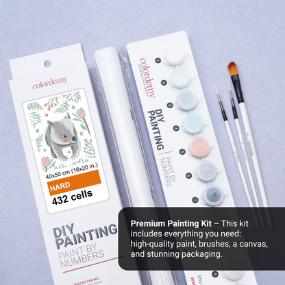 40x50cm Paint by Numbers Kit: Wombat's Woodland Charm