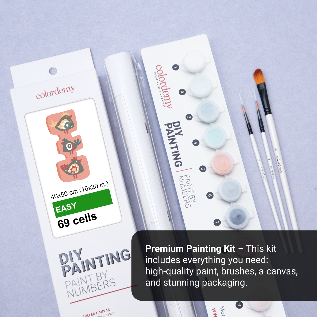 40x50cm Paint by Numbers Kit: Avian Totem: Minimalist Red Triangles