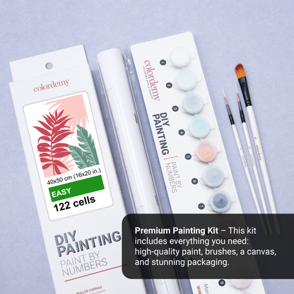 40x50cm Paint by Numbers Kit: Leaves of Contrast: Red and Green Beauty