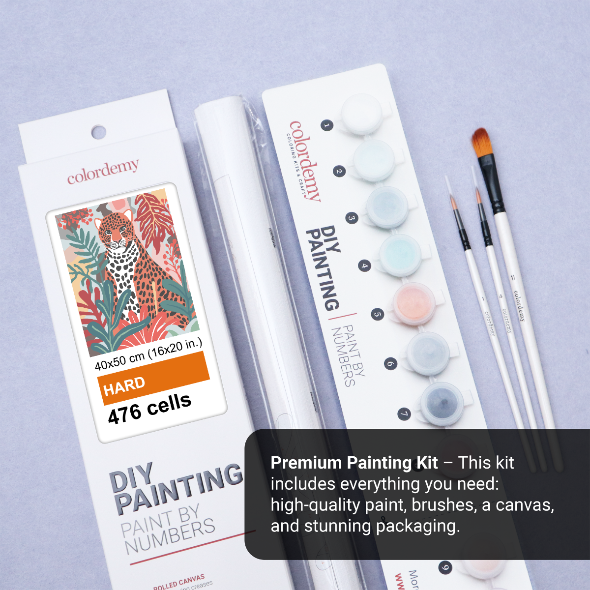 40x50cm Paint by Numbers Kit: Leopard Elegance in Matisse Hues