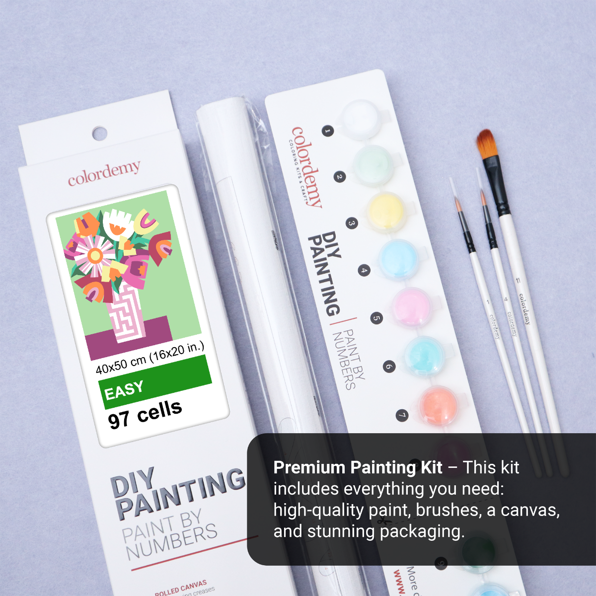 40x50cm Paint by Numbers kit:  Vibrant Blooms: Colourful Flower Vase