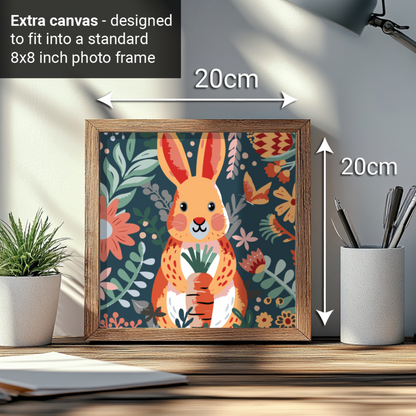 2-in-1 Paint by Numbers Kit - Rolled Canvases (20x25cm & 20x20cm), 16 Colours (Hue & Whimsy - Bunny)