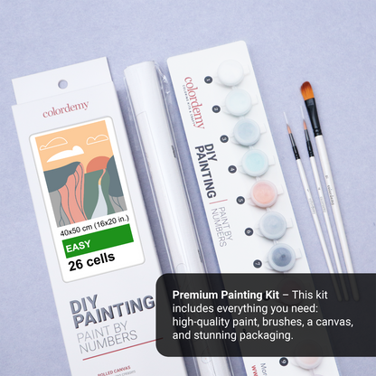 40x50cm Paint by Numbers Kit - Rolled Canvases, 16 Colours (Mindfulness - Mountain)