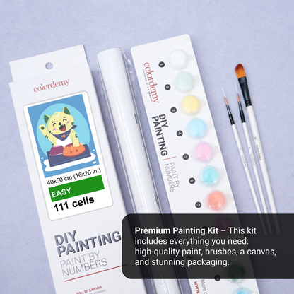 40x50cm Paint by Numbers Kit: Purrfect Rhythm: Cat Drumming Cat Bowls