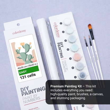 40x50cm Paint by Numbers Kit: Desert Elegance: Minimalist Warm Cactus