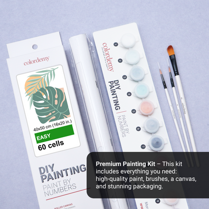 40x50cm Paint by Numbers Kit: Monstera Majesty: Leaf of Elegance