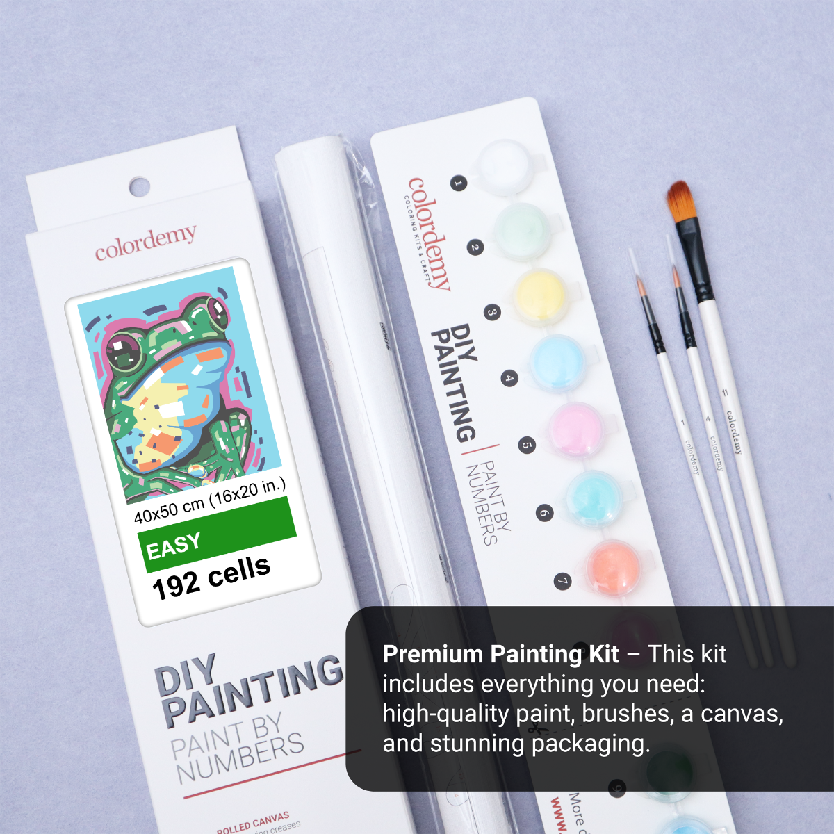 40x50cm Paint by Numbers kit: Froggy Fantasia: Dive into a World of Colour.