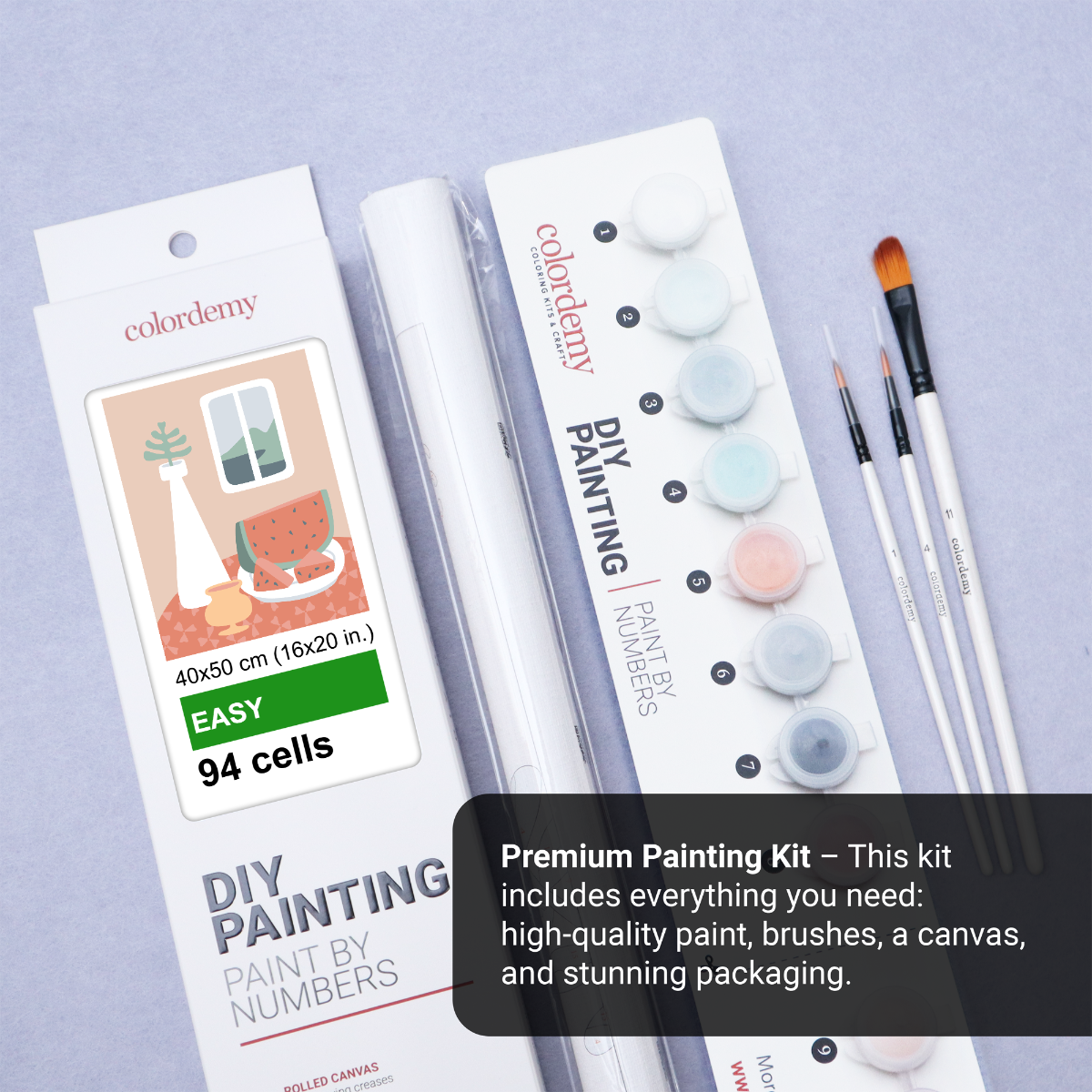 40x50cm Paint by Numbers Kit:  Coffee Table Serenity: Minimalist Still Life