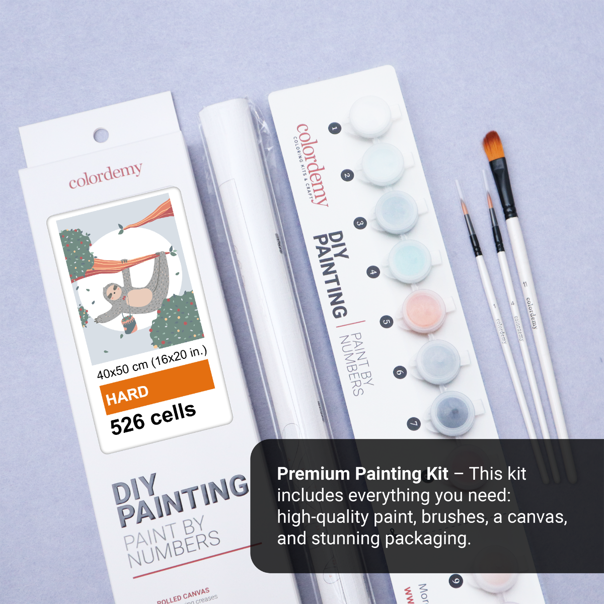 40x50cm Paint by Numbers Kit: Tranquil Balance: Simple Sloth on a Tree