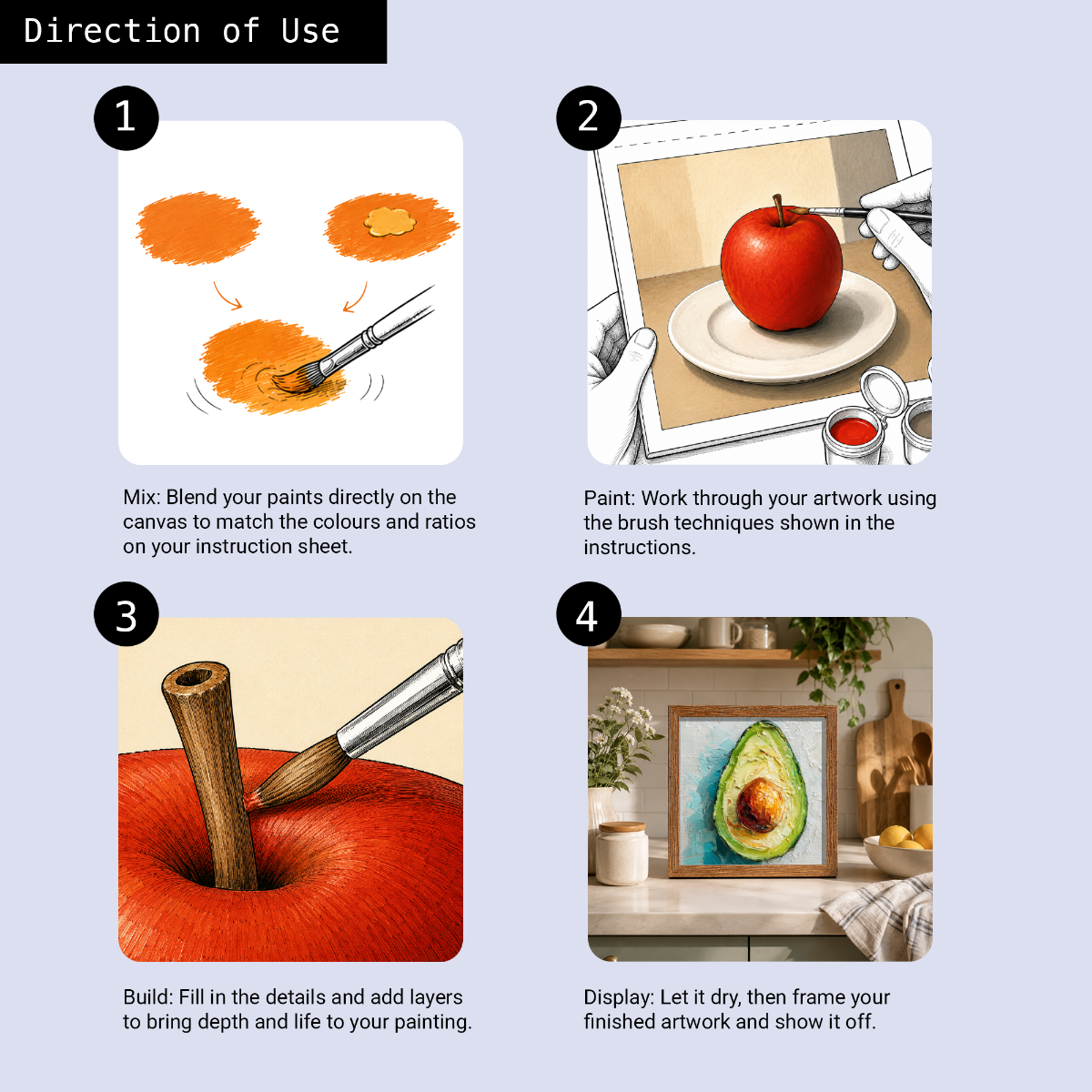 Learn to Paint Kit (Fruits - Single Avocado)