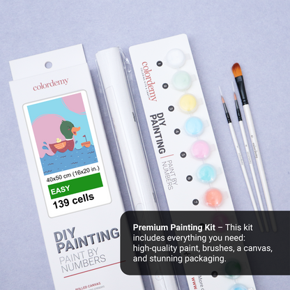 40x50cm Paint by Numbers Kit: Maternal Magic: Colourful Mother Duck