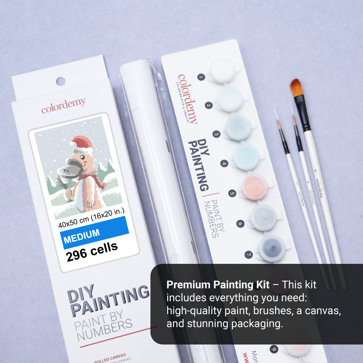 40x50cm Paint by Numbers Kit: Festive Surprise: Christmas Platypus