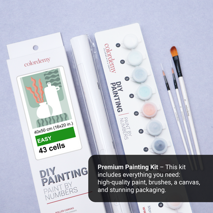 40x50cm Paint by Numbers Kit: Minimalist Elegance: White Vase with Wavy Red Plant