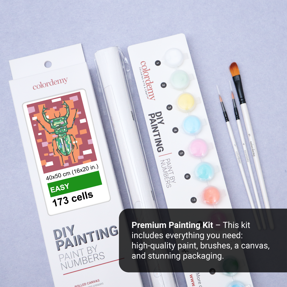 40x50cm Paint by Numbers Kit: Radiant Stag: Colourful Warm Stag Beetle