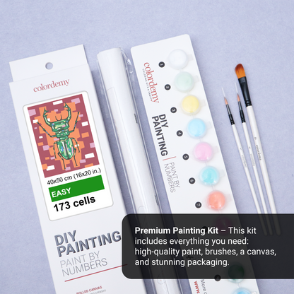 40x50cm Paint by Numbers Kit: Radiant Stag: Colourful Warm Stag Beetle