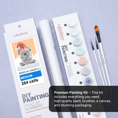 40x50cm Paint by Numbers Kit: Koala's Christmas Delight