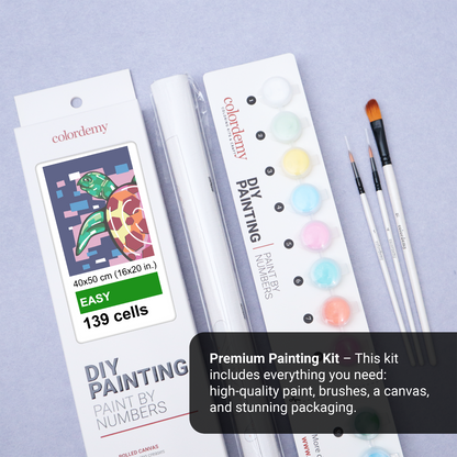 40x50cm Paint by Numbers Kit: Aquatic Beauty: Colourful Turtle