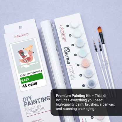 40x50cm Paint by Numbers Kit: Minimalist Avian Harmony: Warm-Colored Birds