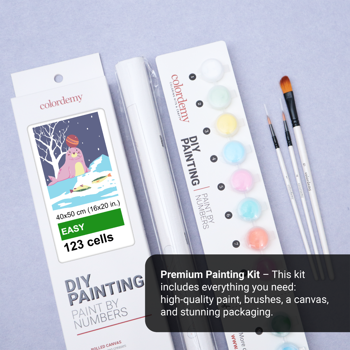 40x50cm Paint by Numbers Kit: Snowy Serenity: Pink Simple Seal