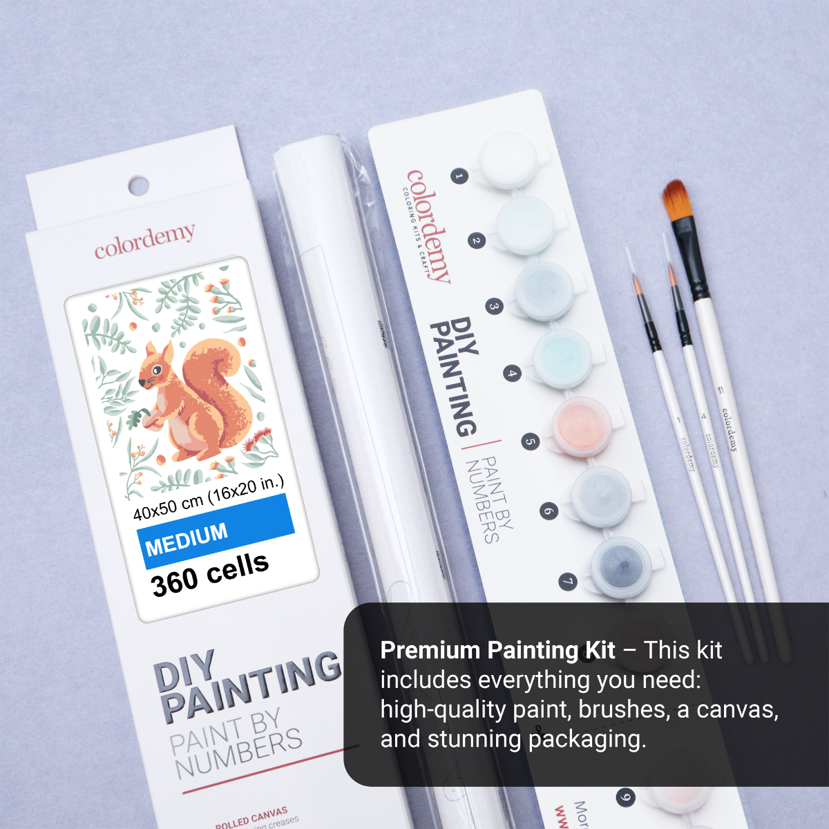 40x50cm Paint by Numbers Kit: Woodland Whimsy: Squirrel with Leafy Background