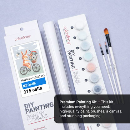 40x50cm Paint by Numbers Kit: Bunny's Breezy Ride: Bicycle Adventure with Bee