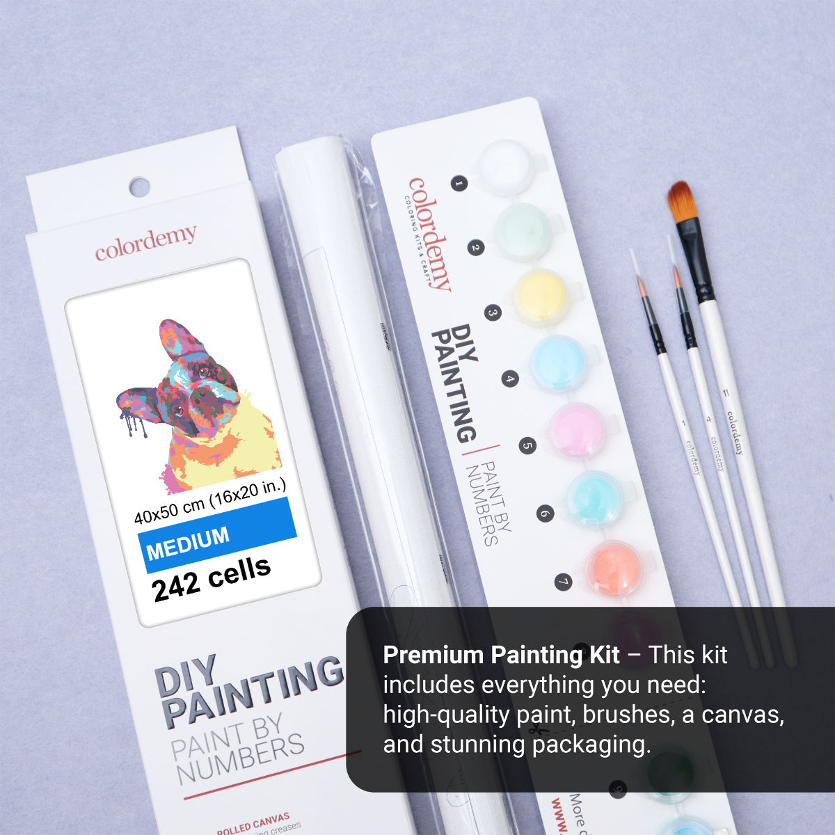 40x50cm Paint by Numbers Kit: Frenchie Fusion: Abstract French Bulldog