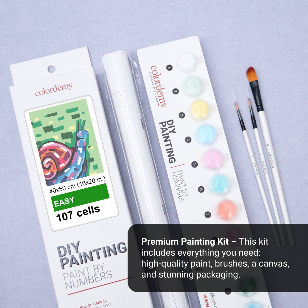 40x50cm Paint by Numbers Kit: Vividly Spiralled: Colourful Snail