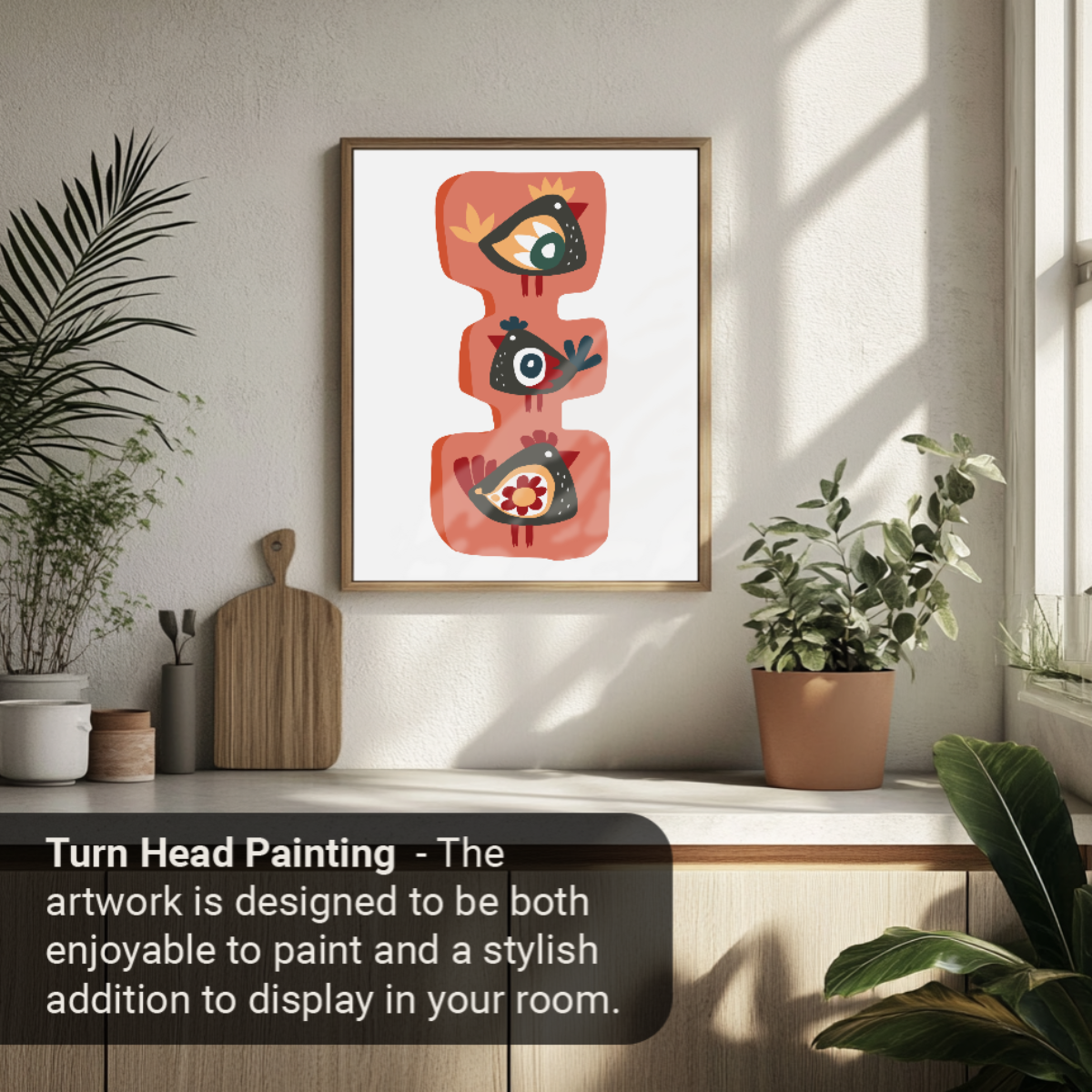 40x50cm Paint by Numbers Kit: Avian Totem: Minimalist Red Triangles