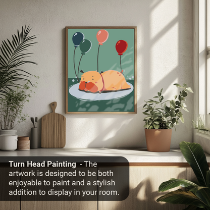 40x50cm Paint by Numbers kit: Birthday Paws: Lazy Dog Celebration