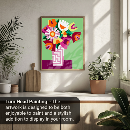 40x50cm Paint by Numbers kit:  Vibrant Blooms: Colourful Flower Vase